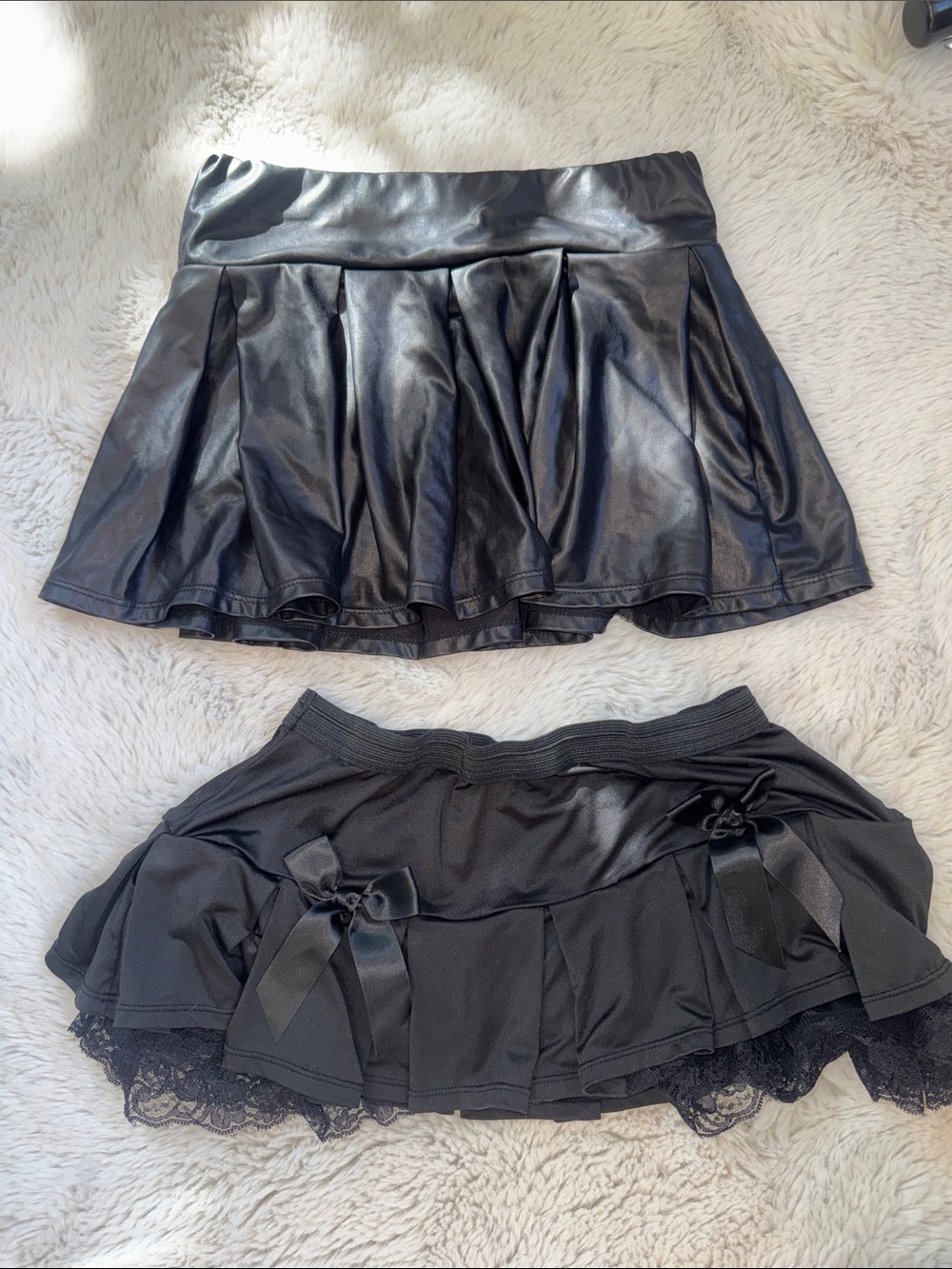 Two Black Micro Mini Skirts